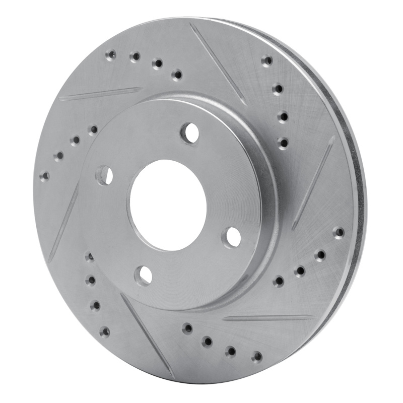 Ford Contour Brake Rotor (1) - Front Right - R1 Concepts - Drilled & Slotted - Silver - `95-`04